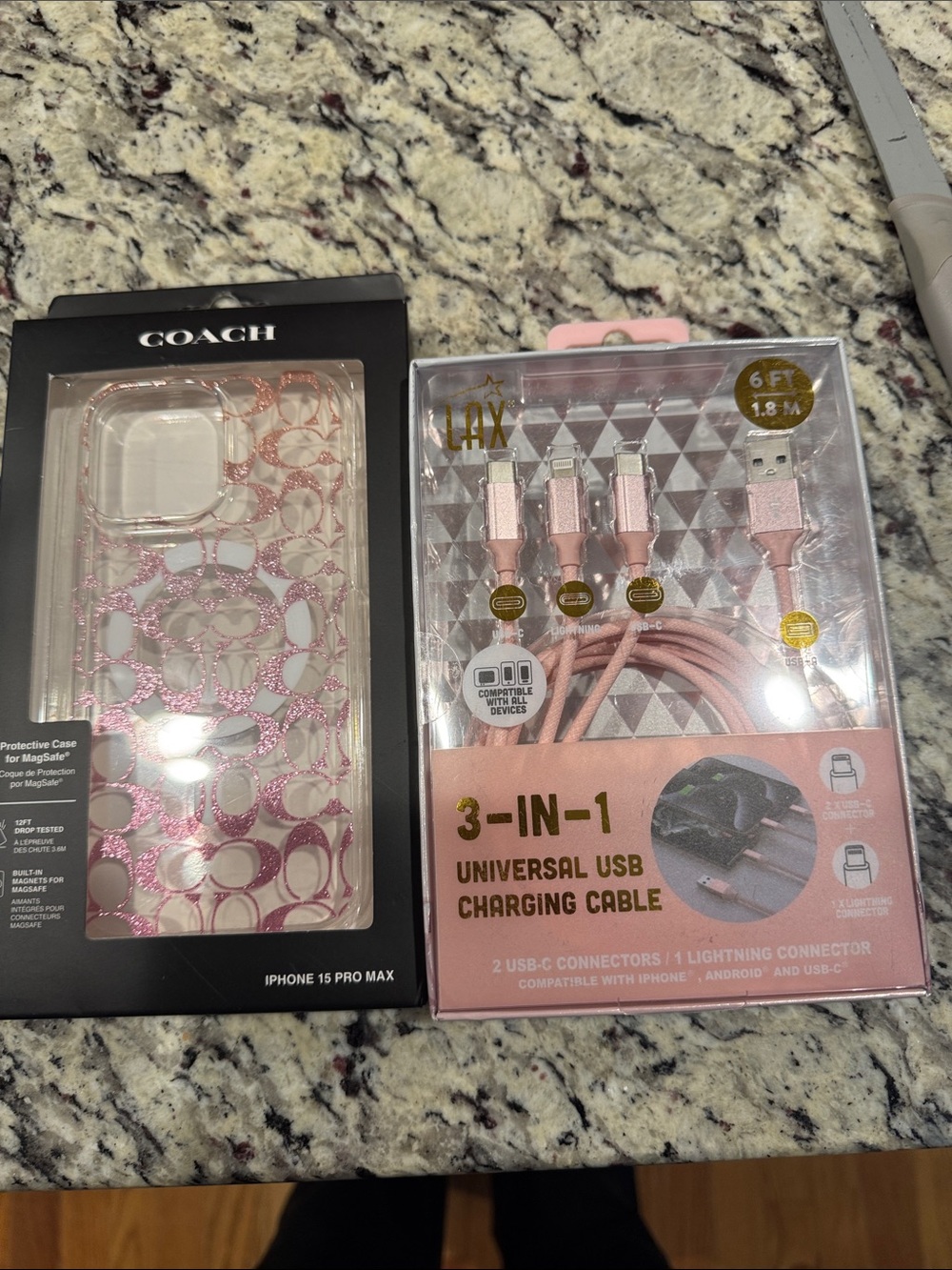 Coach Pink Signature Glitter iPhone 15 Pro Max Case